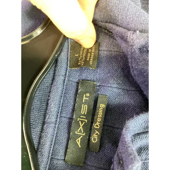 Axist City Dressing Men’s Long Sleeve Sweater Blue Collared Knit Polo Size Large - Picture 4 of 4